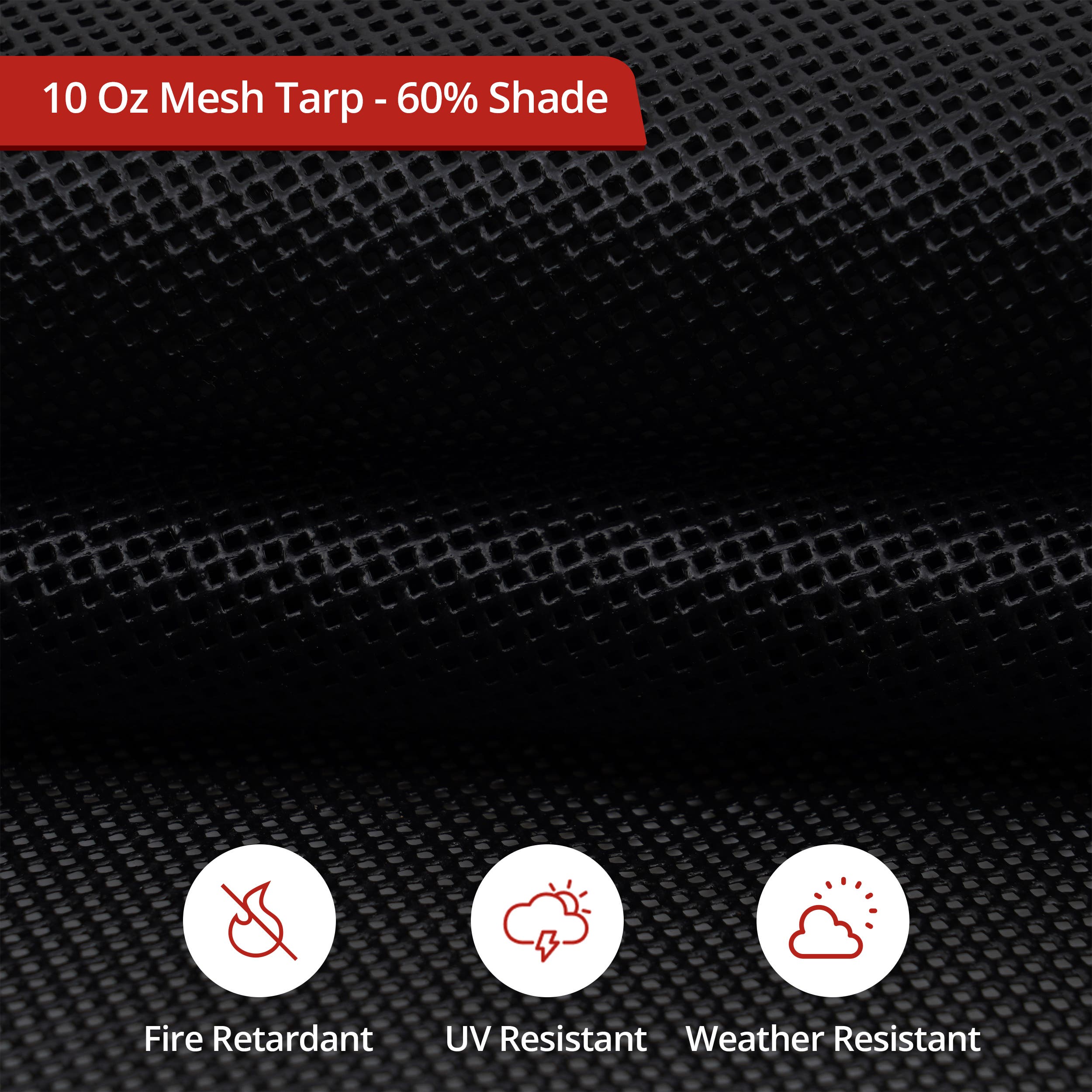 Custom Heavy Duty Round Mesh Tarpaulin - 60% Shade