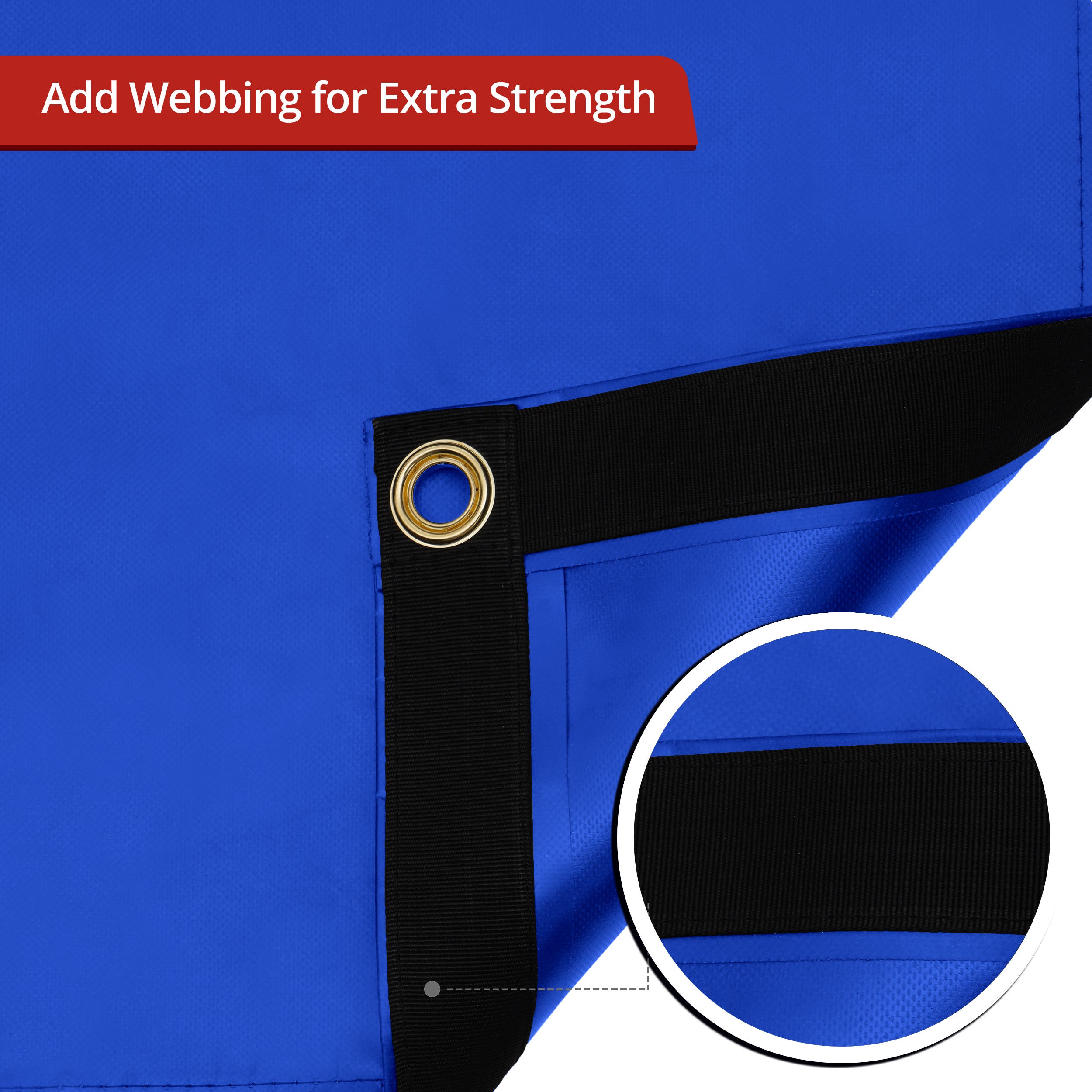 Custom Heavy Duty Vinyl Tarpaulin - Blue