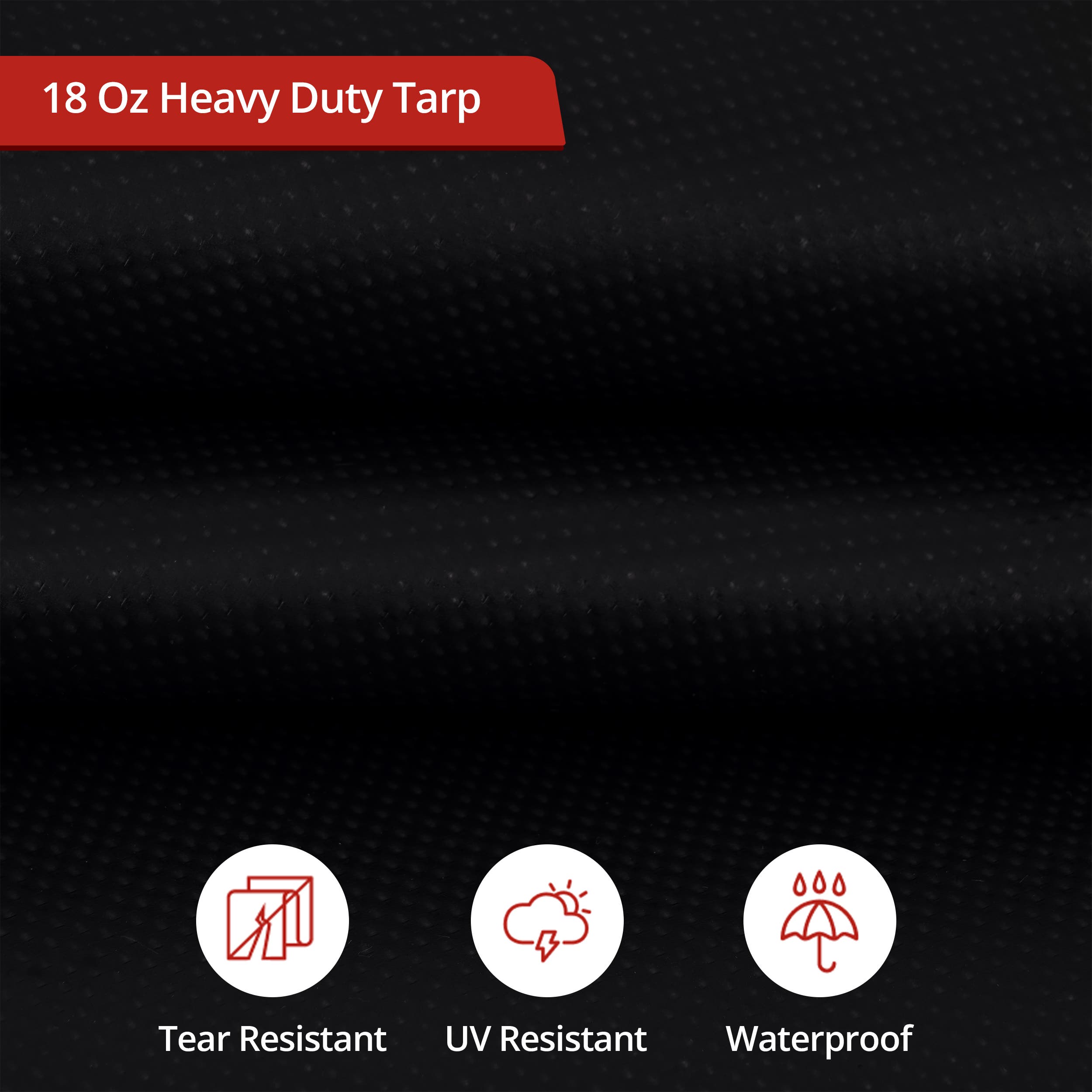 Custom Heavy Duty Vinyl Tarpaulin - Black