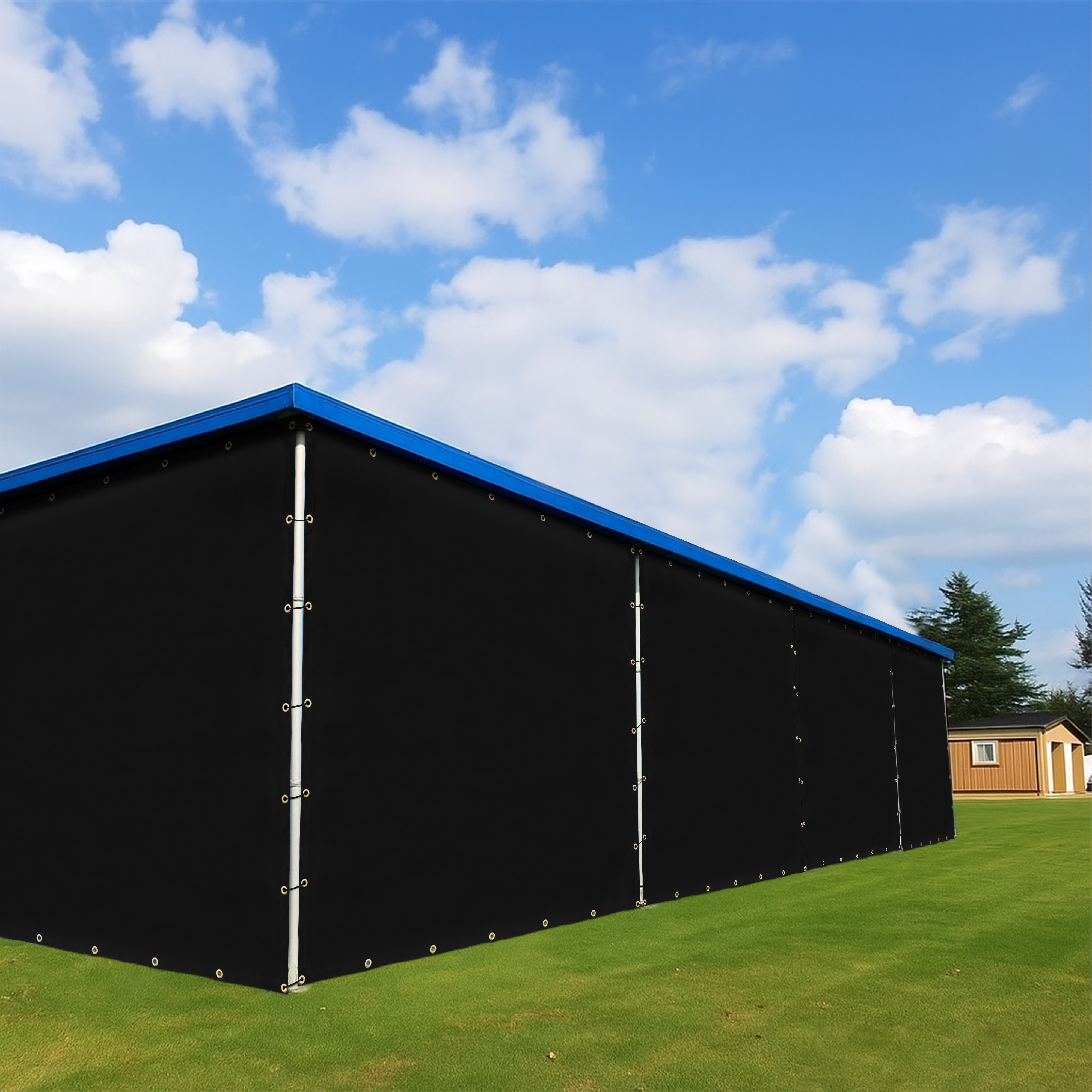 Custom Heavy Duty Vinyl Tarpaulin - Black