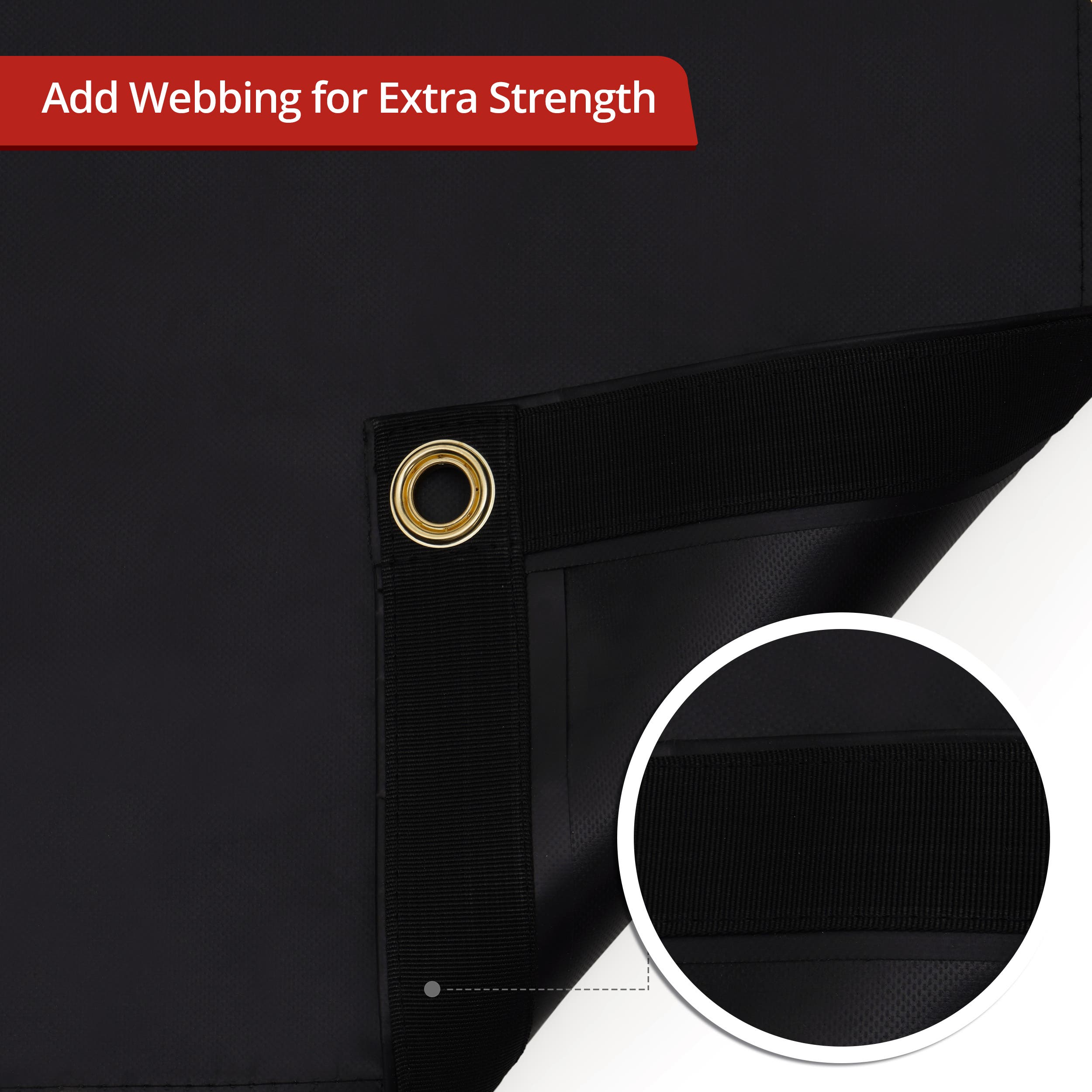 Custom Heavy Duty Vinyl Tarpaulin - Black