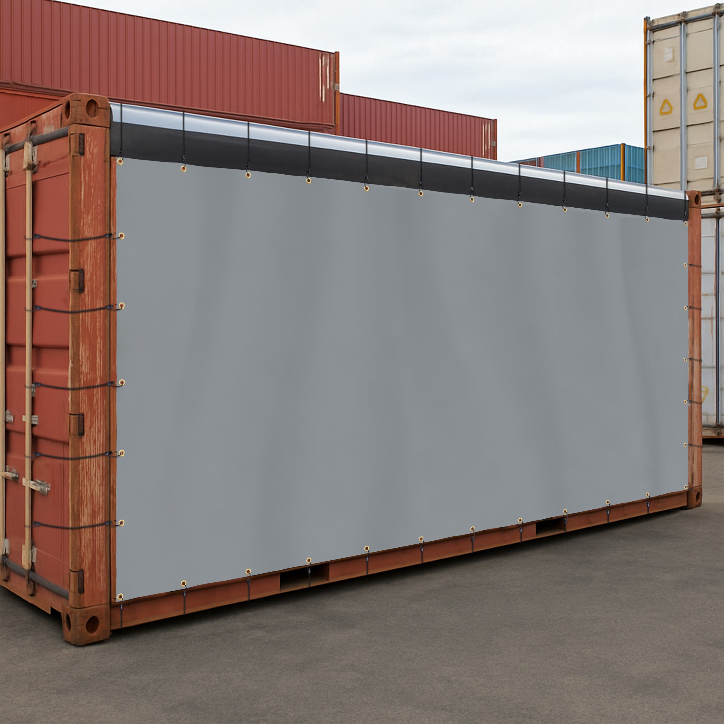 Custom Heavy Duty Vinyl Tarpaulin - Gray
