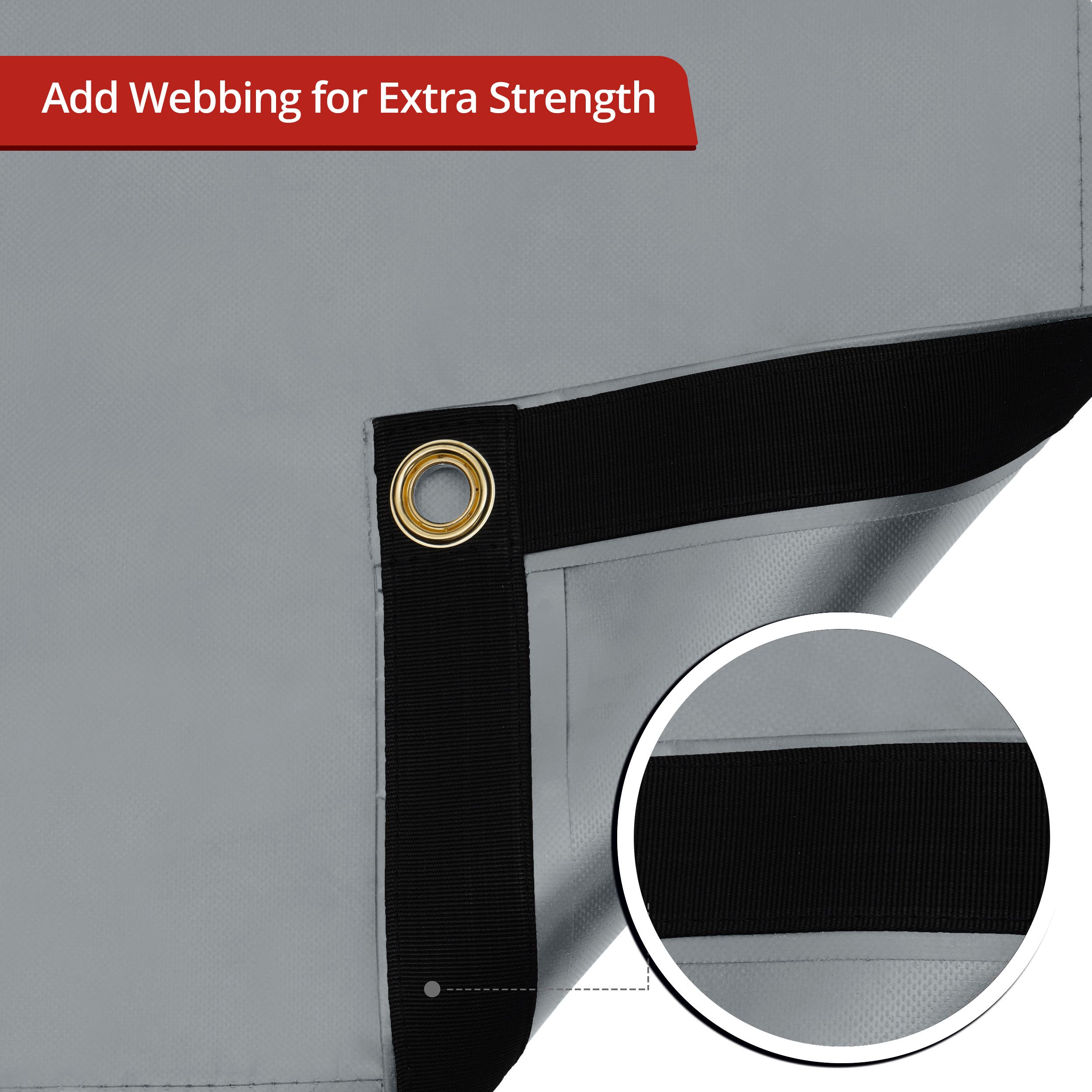 Custom Heavy Duty Vinyl Tarpaulin - Gray