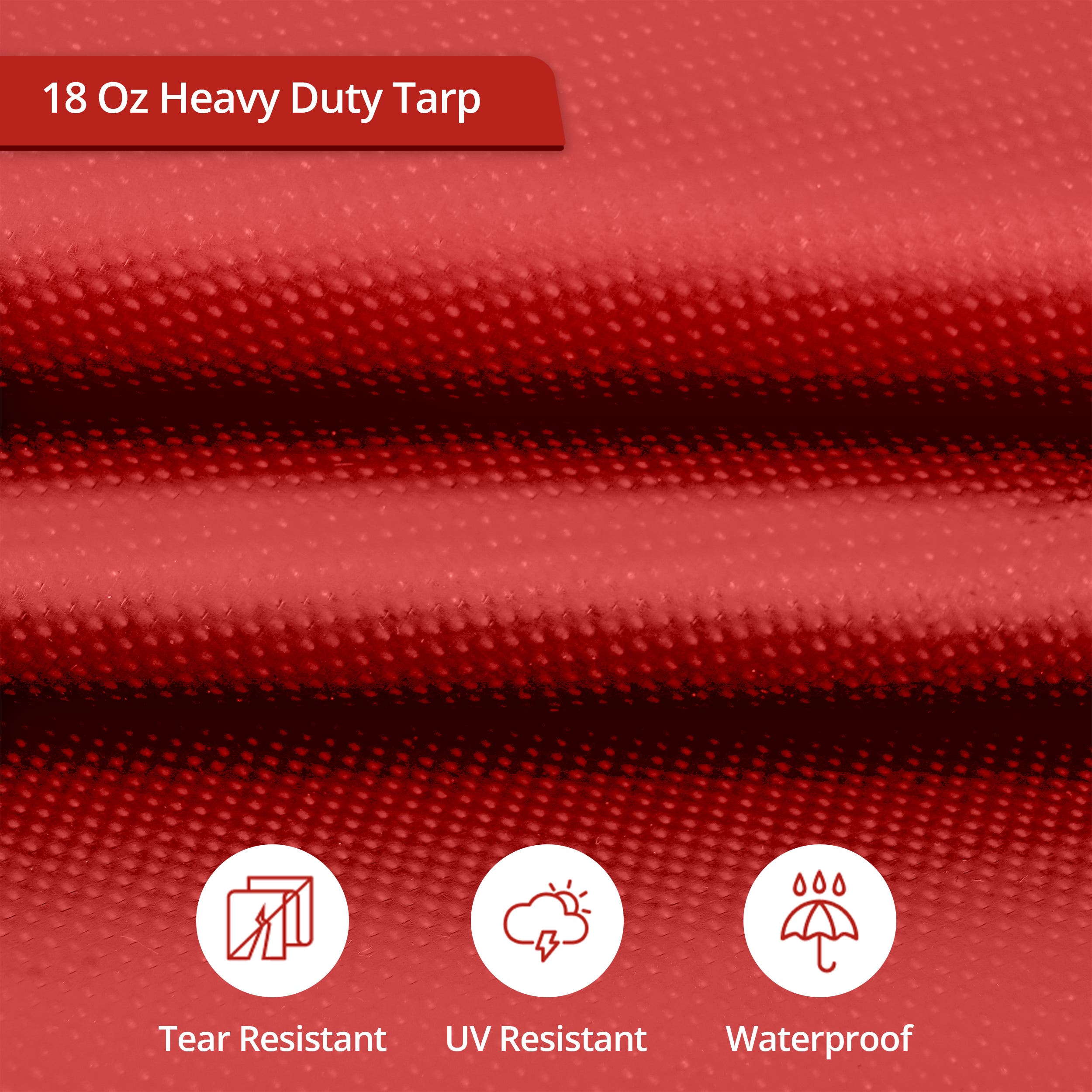Custom Heavy Duty Vinyl Tarpaulin - Red