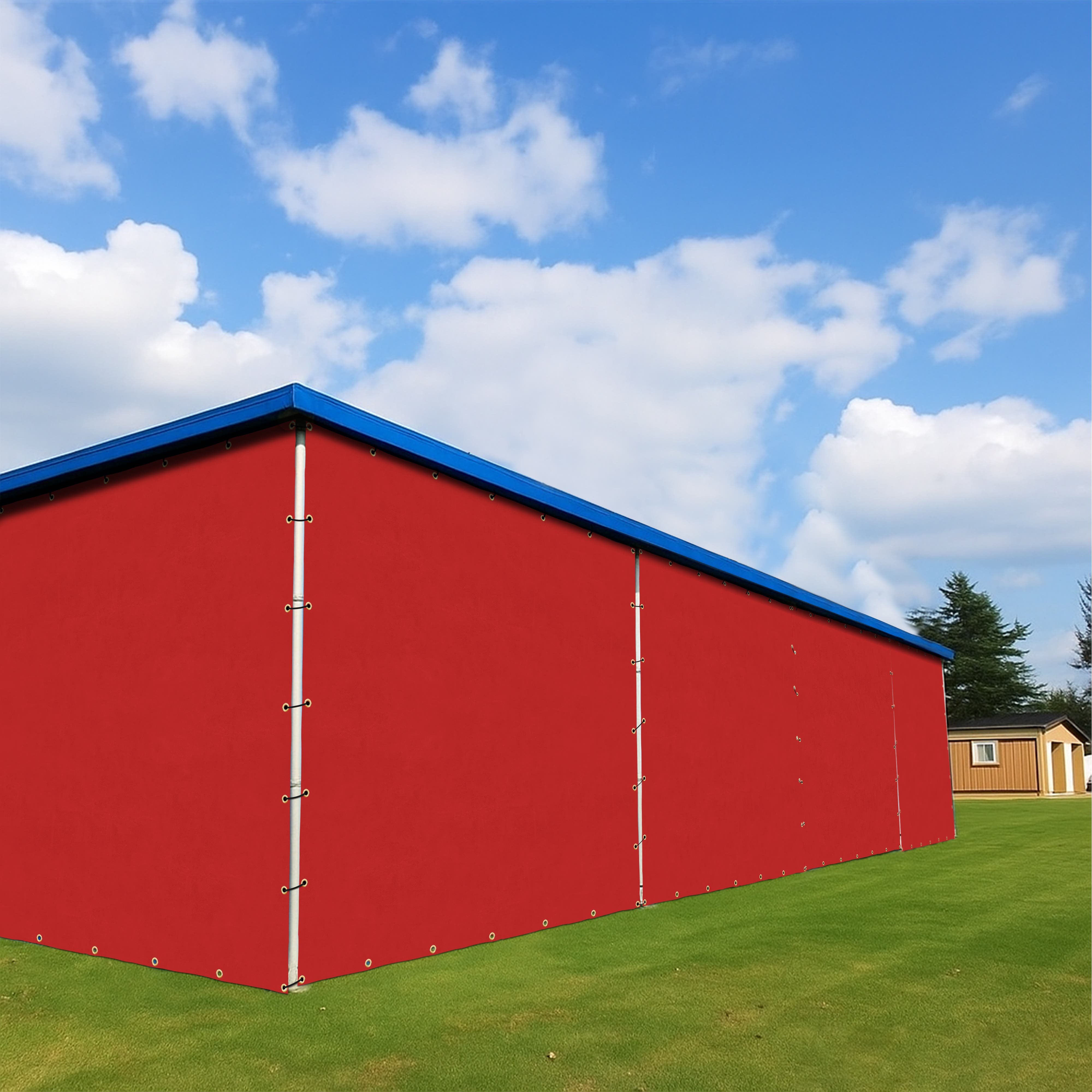 Custom Heavy Duty Vinyl Tarpaulin - Red