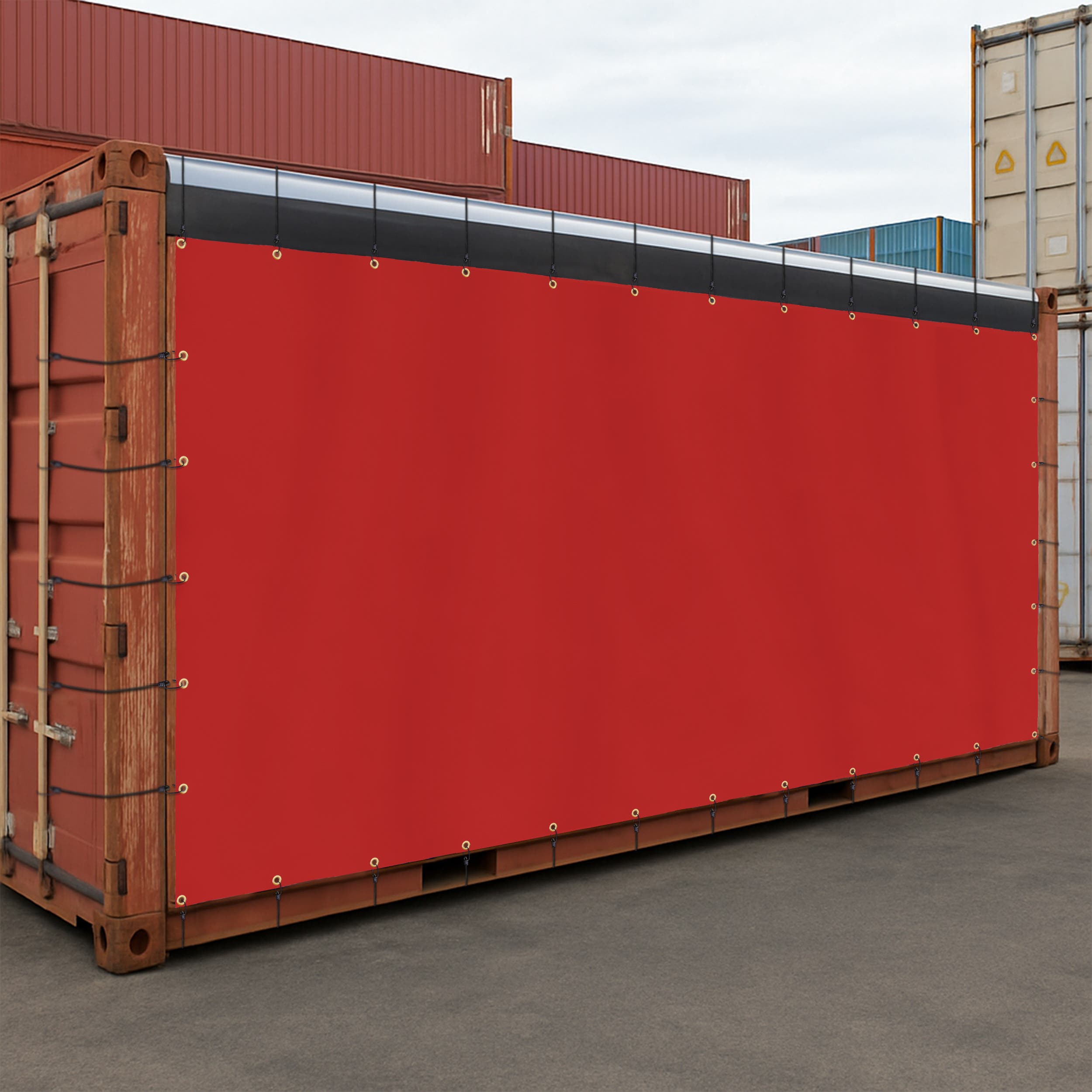 Custom Heavy Duty Vinyl Tarpaulin - Red
