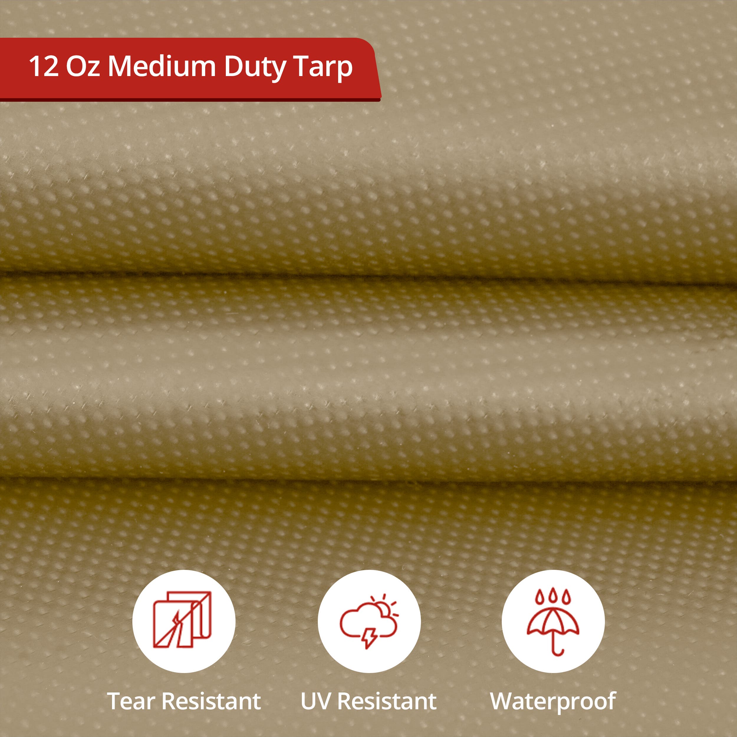 Custom Medium Duty Vinyl Tarpaulin - Beige
