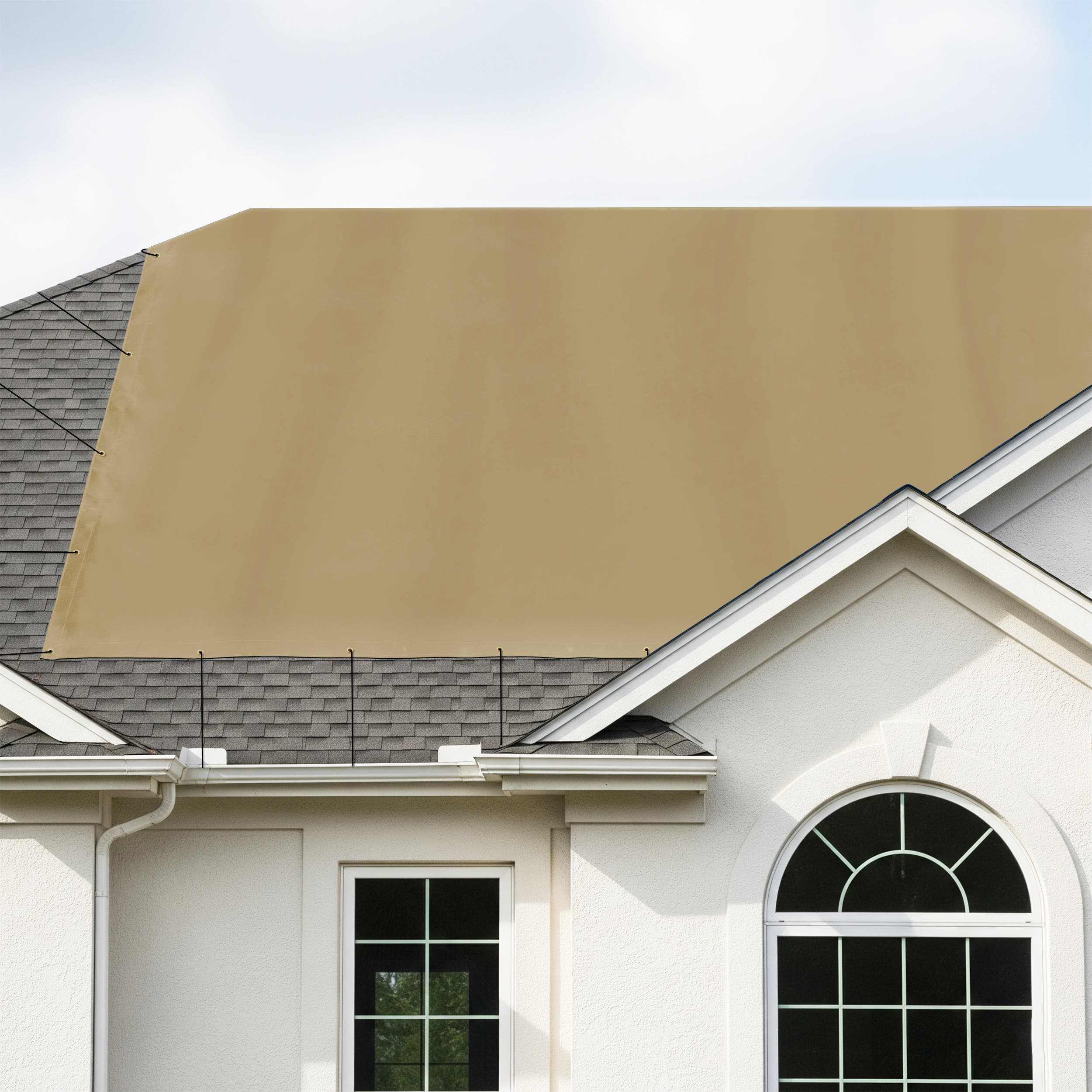 Custom Medium Duty Vinyl Tarpaulin - Beige