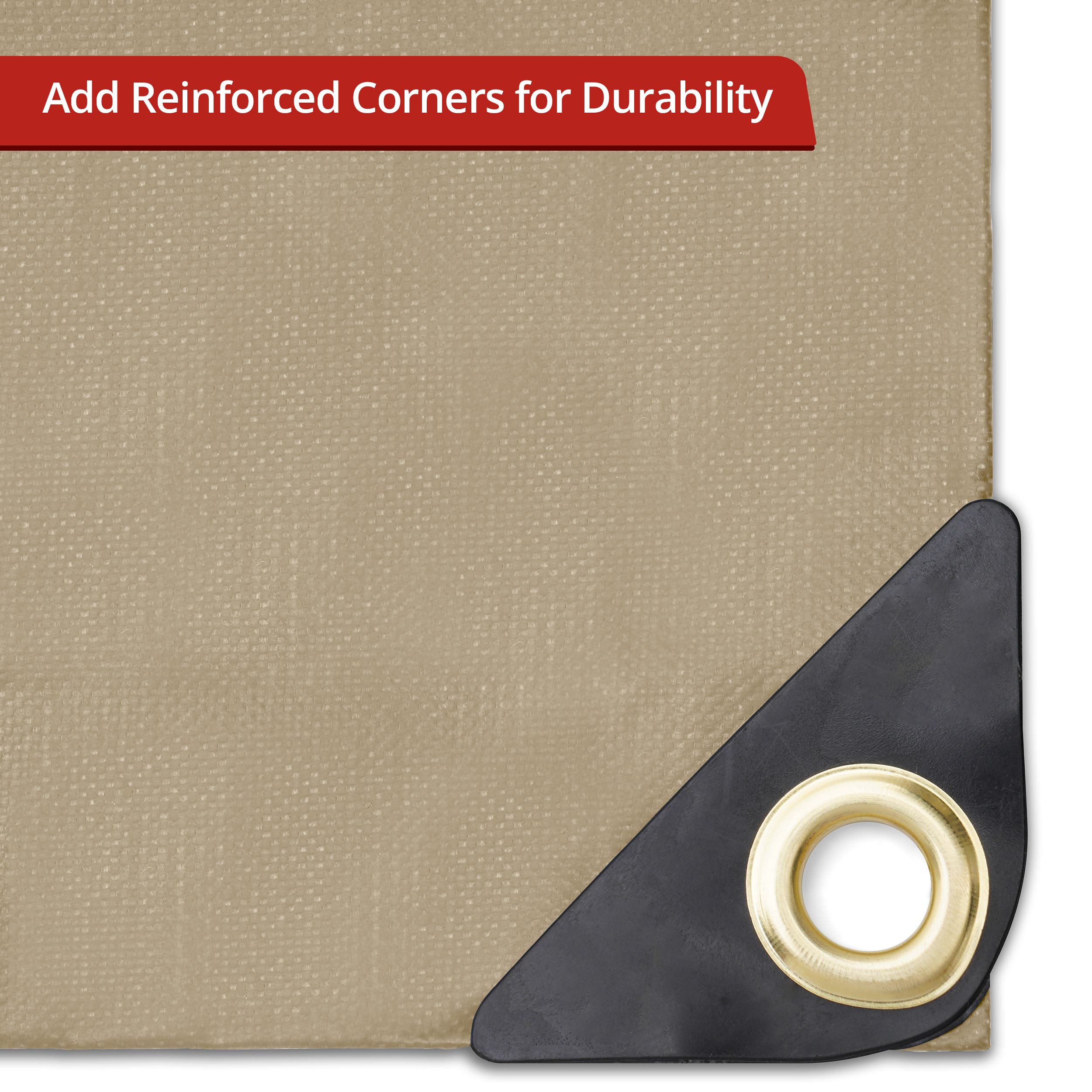 Custom Medium Duty Vinyl Tarpaulin - Beige