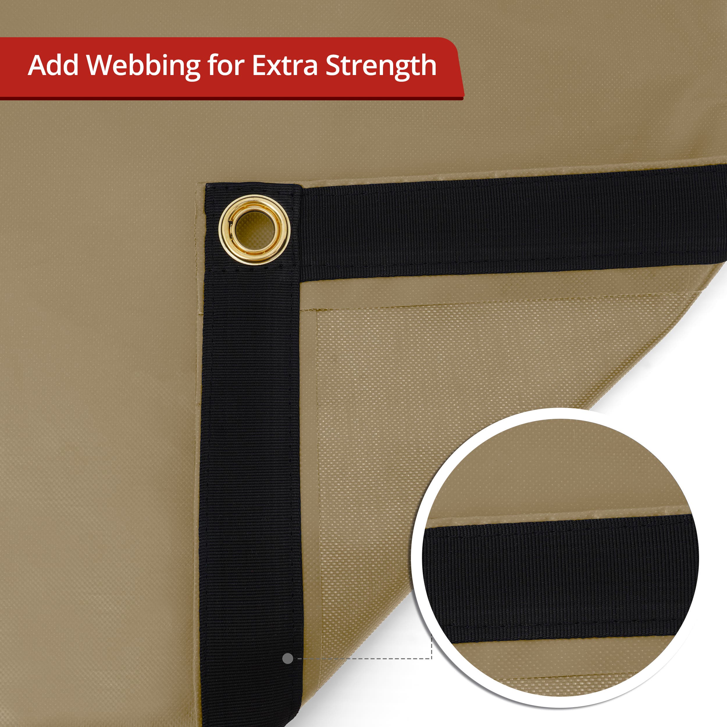 Custom Medium Duty Vinyl Tarpaulin - Beige