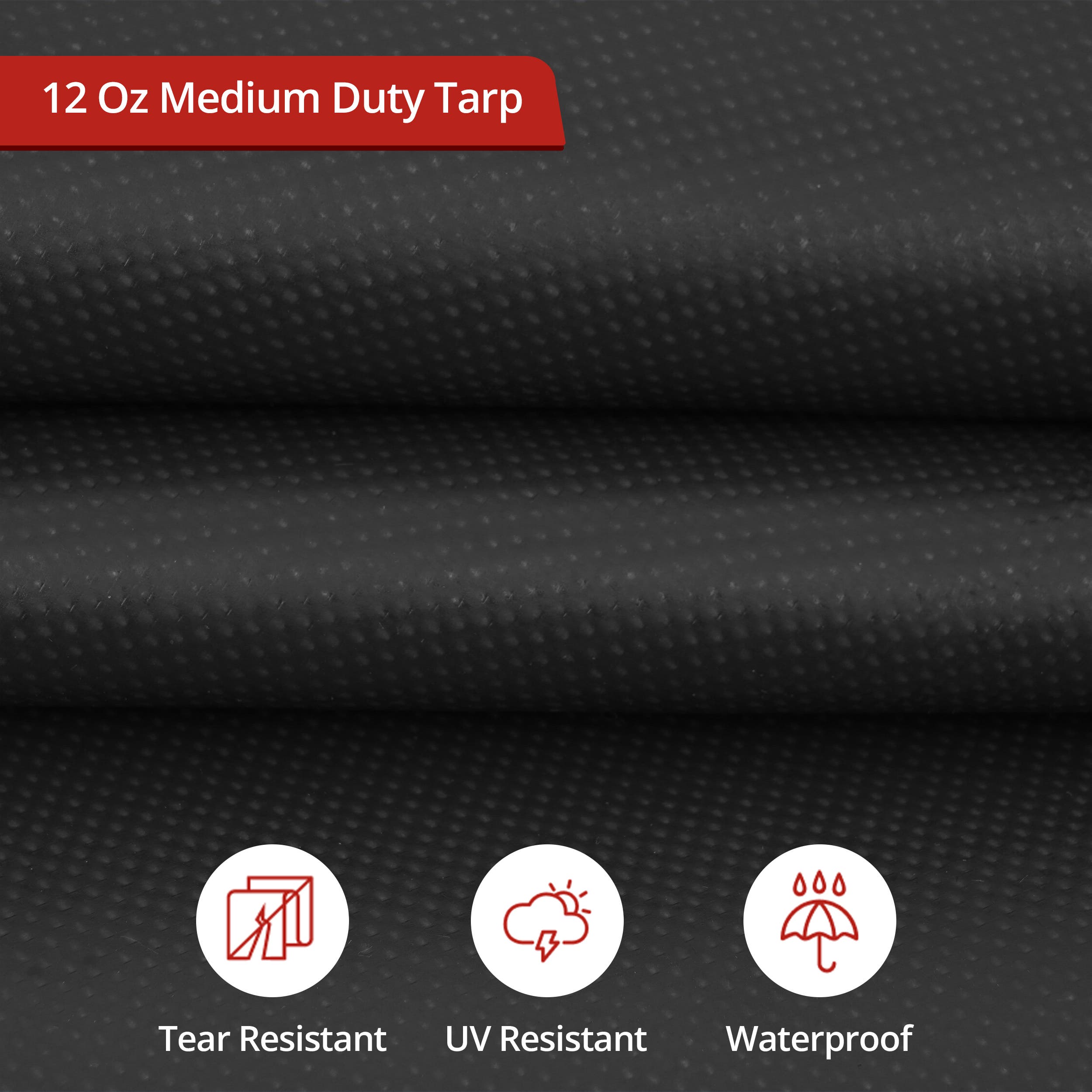 Custom Medium Duty Vinyl Tarpaulin - Black