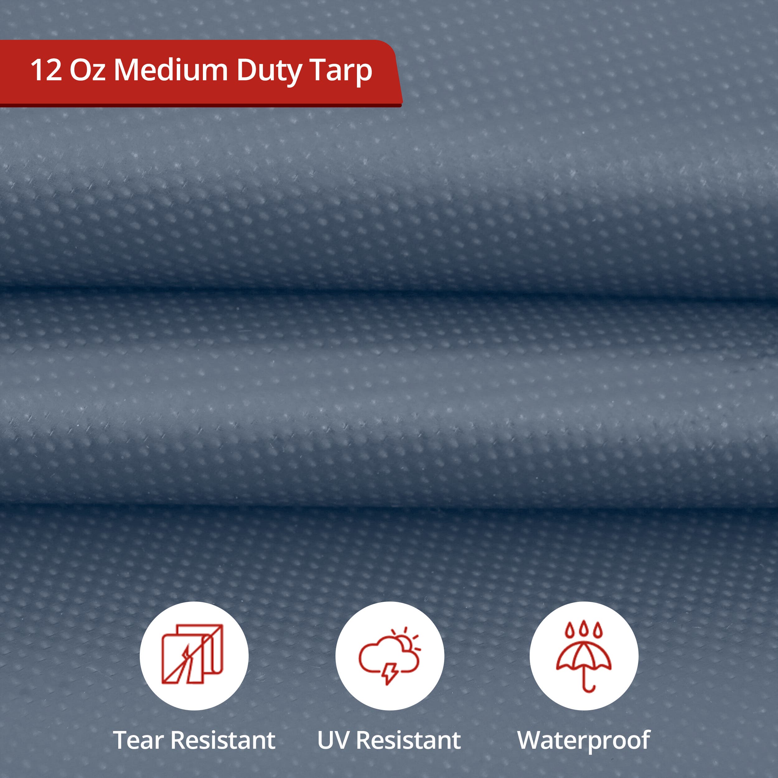 Custom Medium Duty Vinyl Tarpaulin - Gray