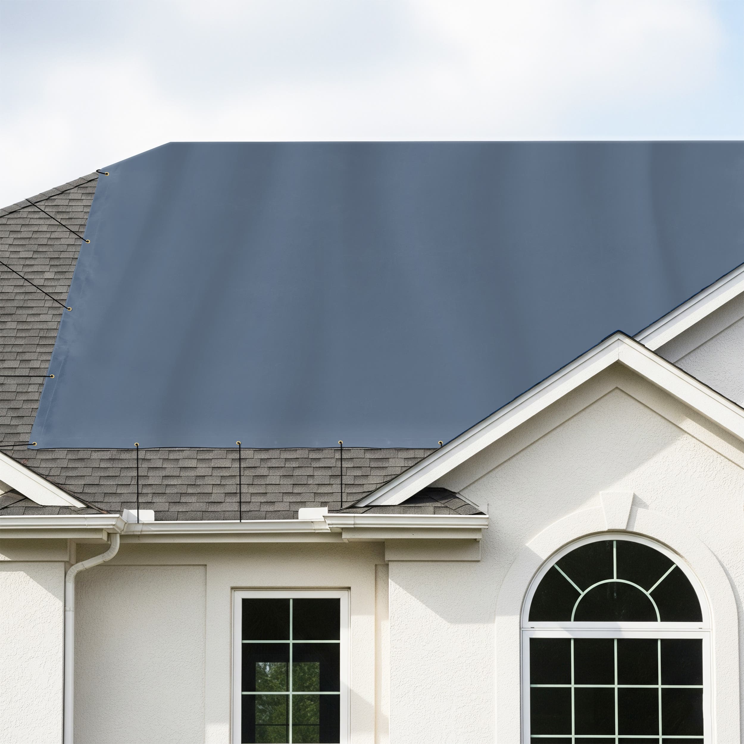 Custom Medium Duty Vinyl Tarpaulin - Gray