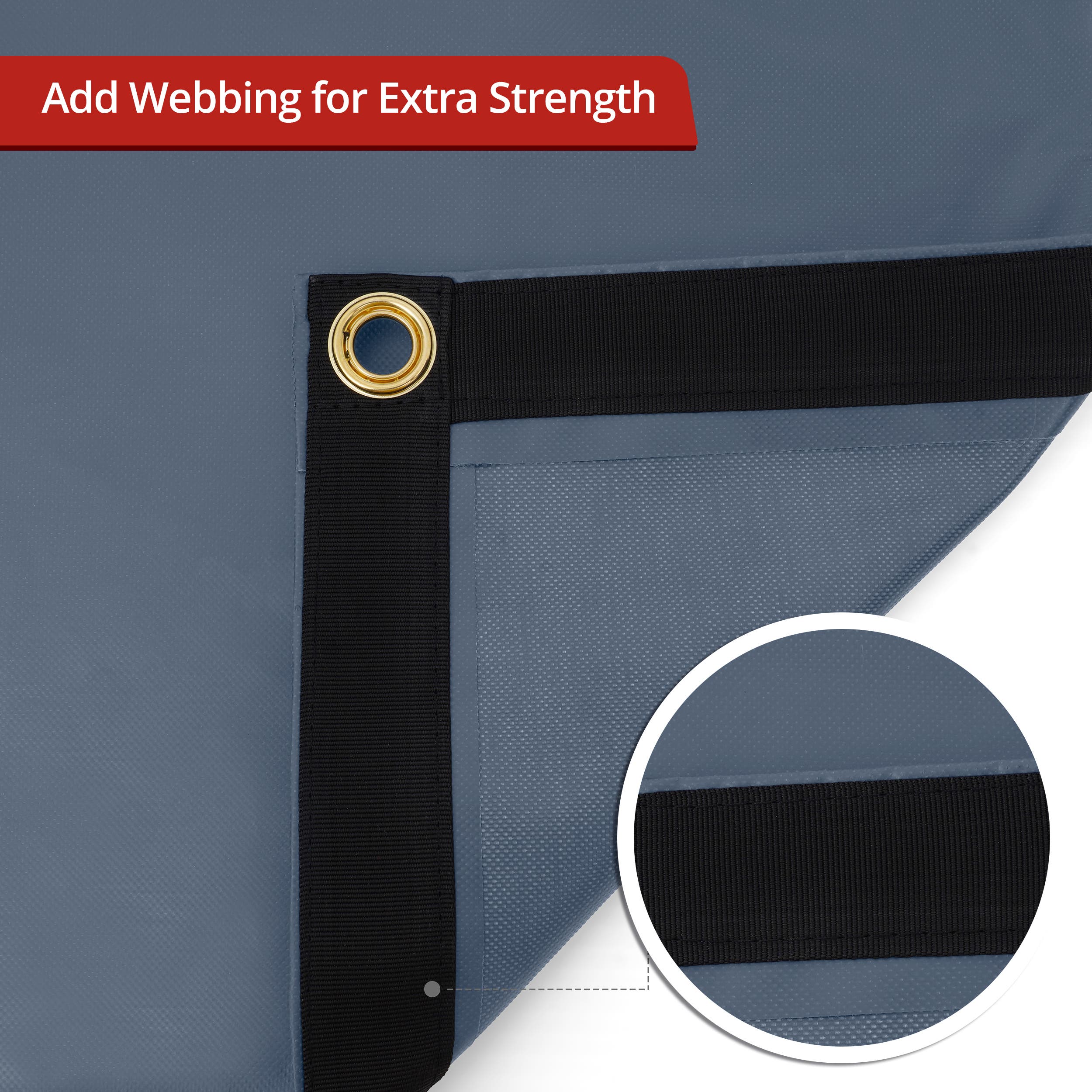 Custom Medium Duty Vinyl Tarpaulin - Gray