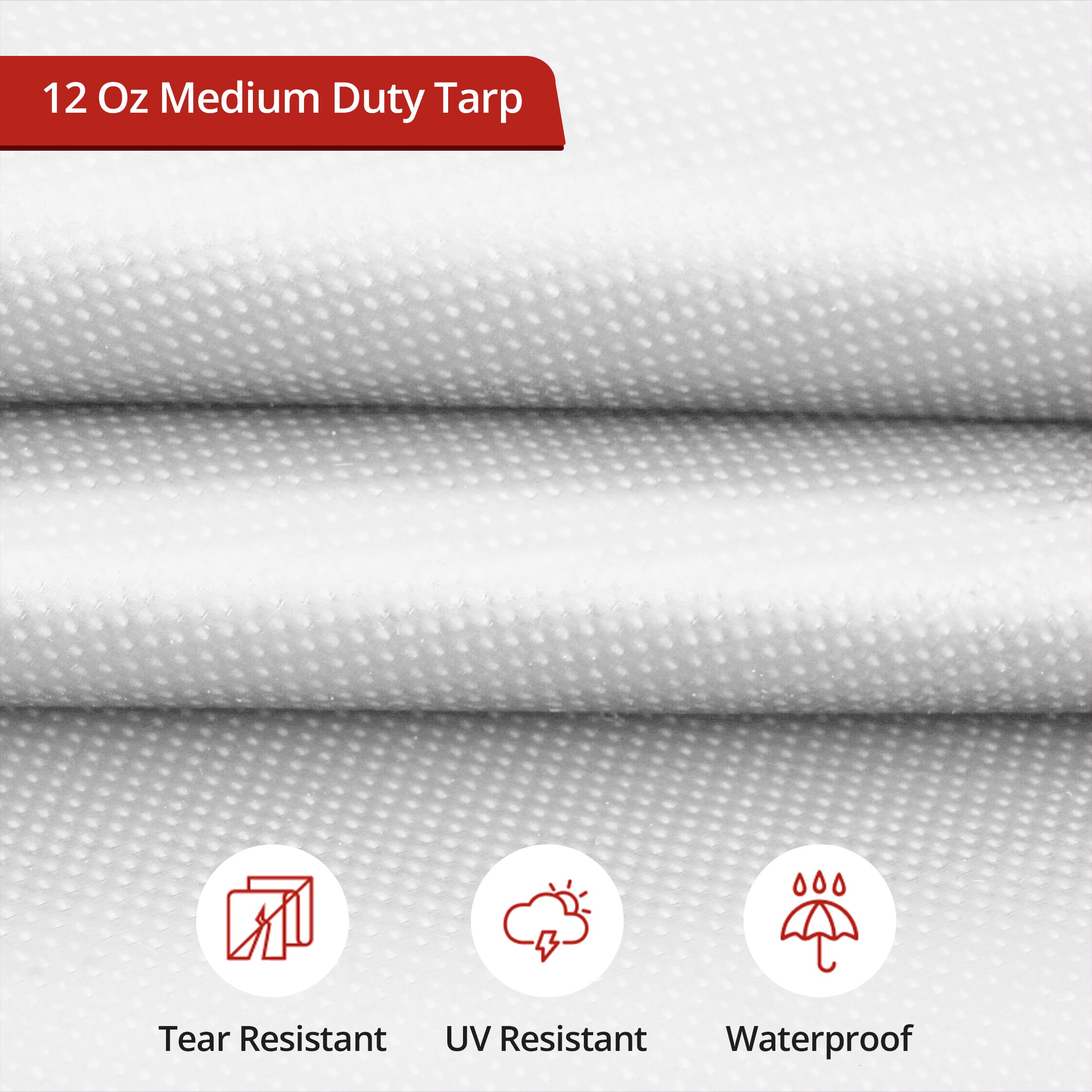 Custom Medium Duty Vinyl Tarpaulin - White