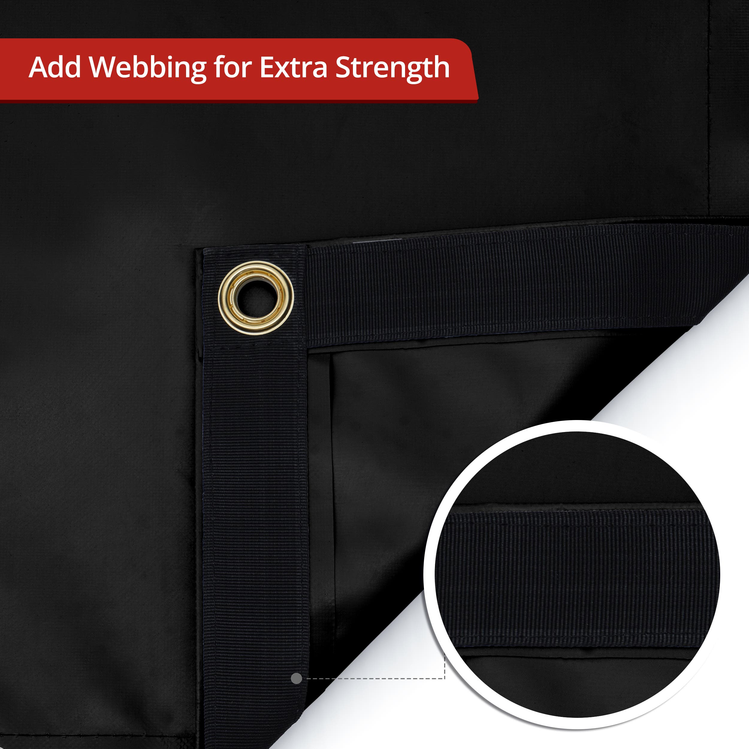 Custom Super Heavy Duty Vinyl Tarpaulin - Black