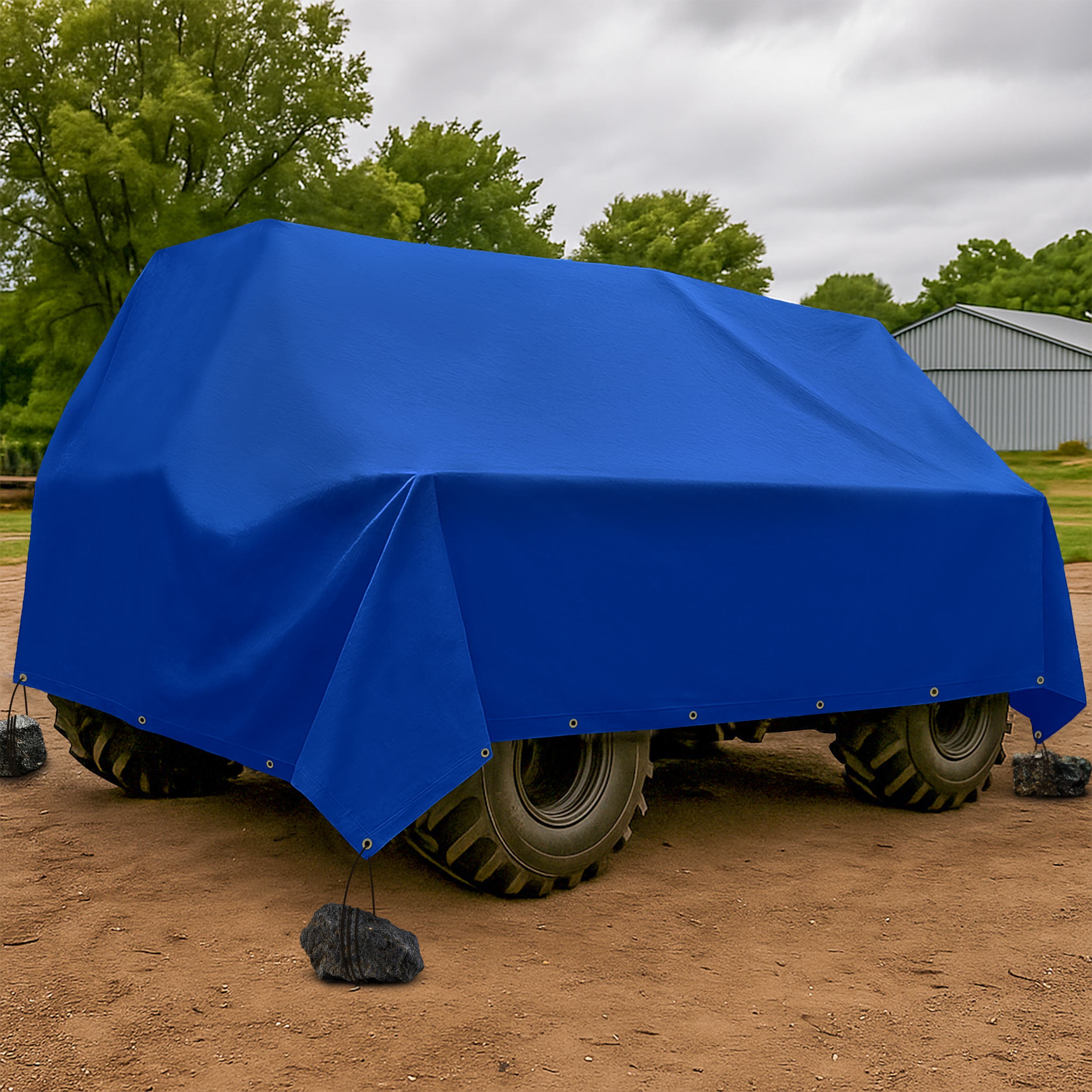 Custom Super Heavy Duty Vinyl Tarpaulin - Blue