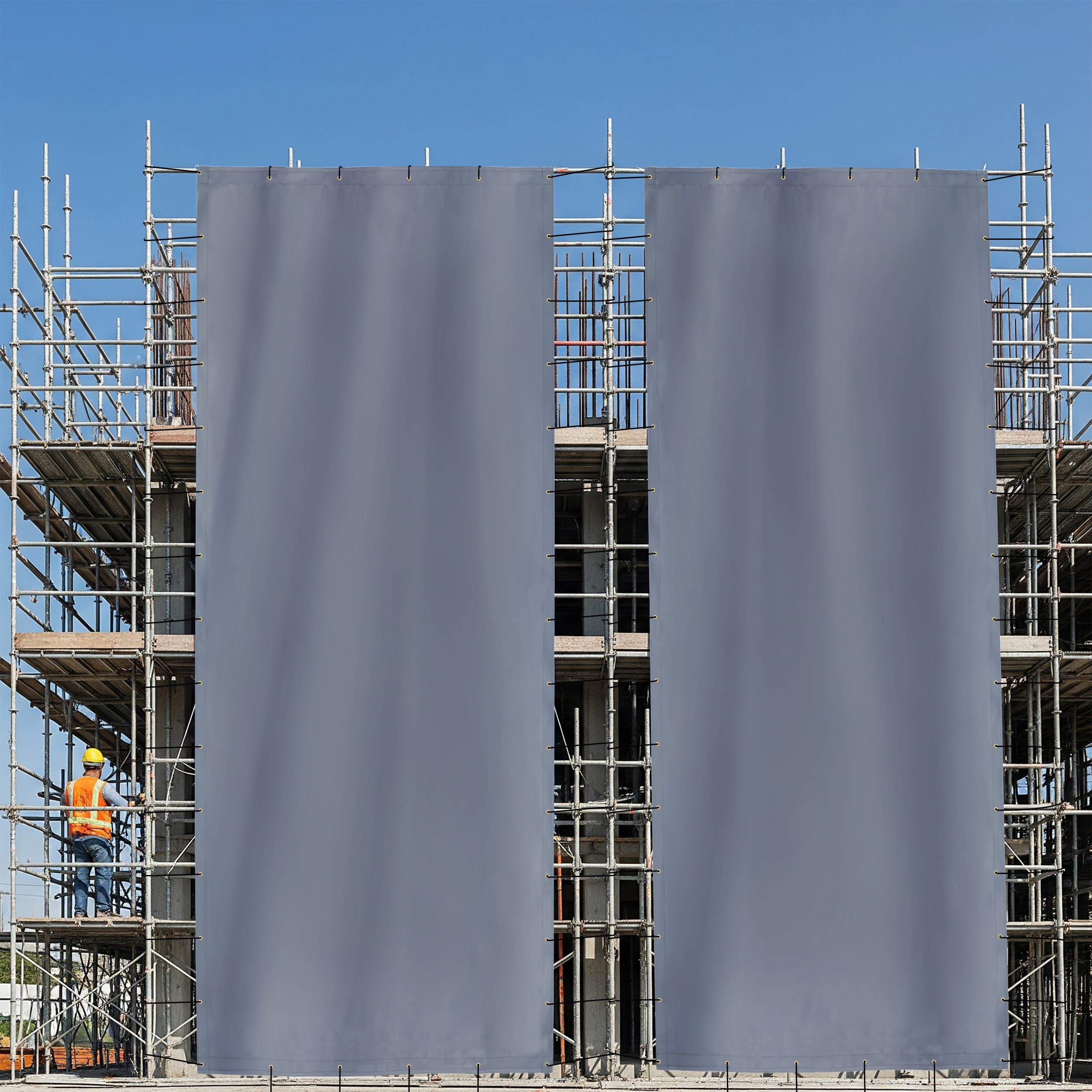 Custom Super Heavy Duty Vinyl Tarpaulin - Gray
