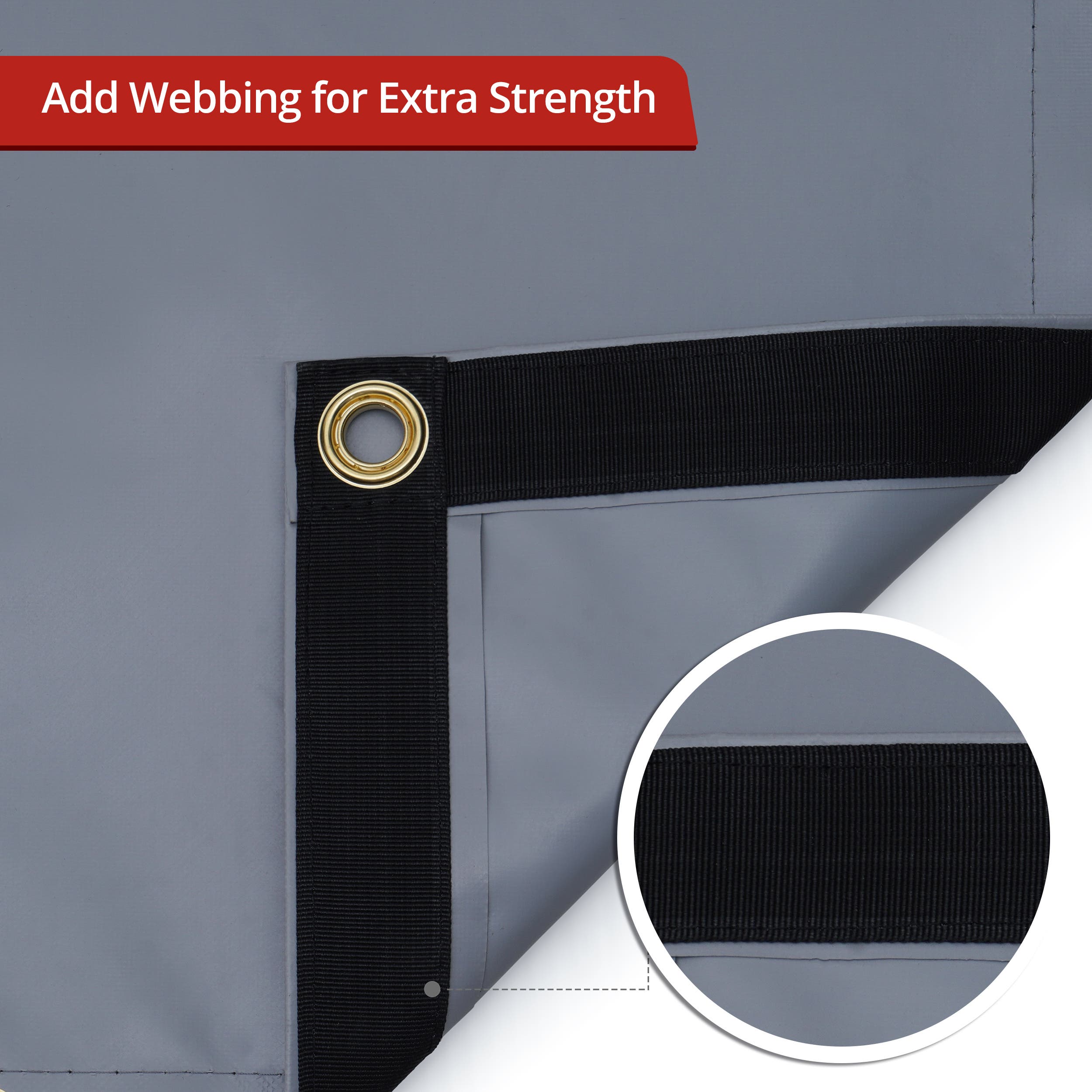 Custom Super Heavy Duty Vinyl Tarpaulin - Gray