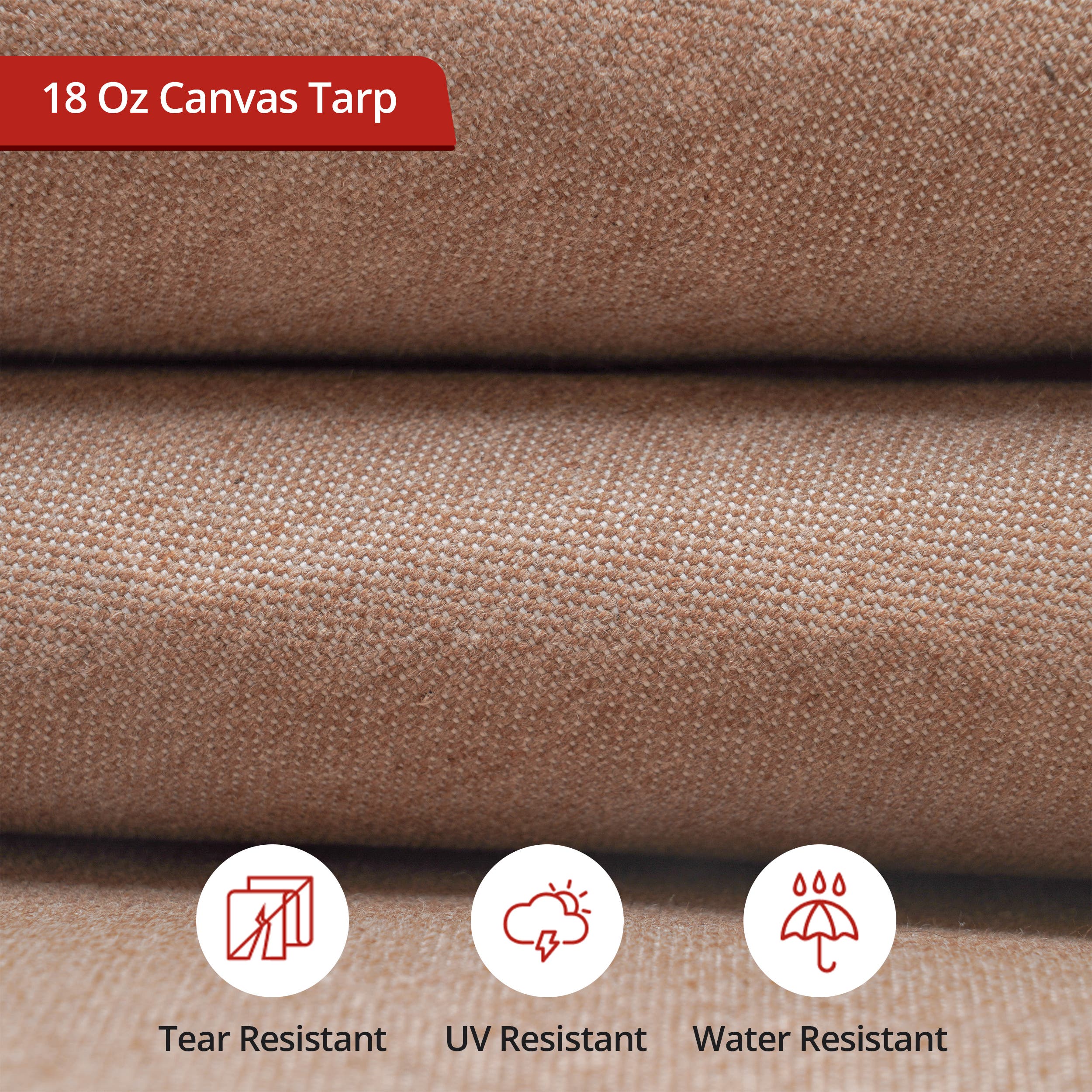 Water Resistant Canvas Tarpaulin - Mustard Tan