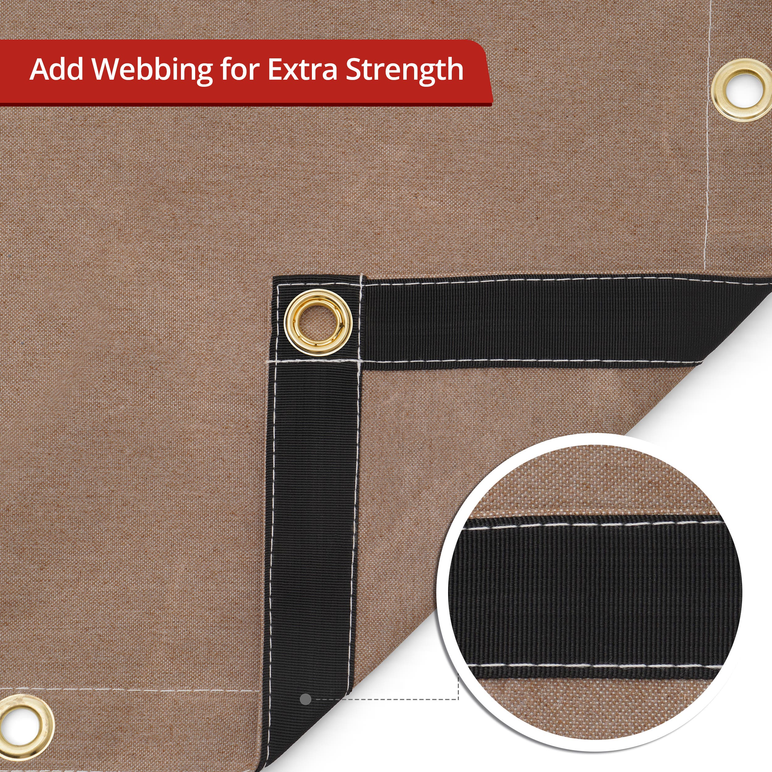 Water Resistant Canvas Tarpaulin - Mustard Tan