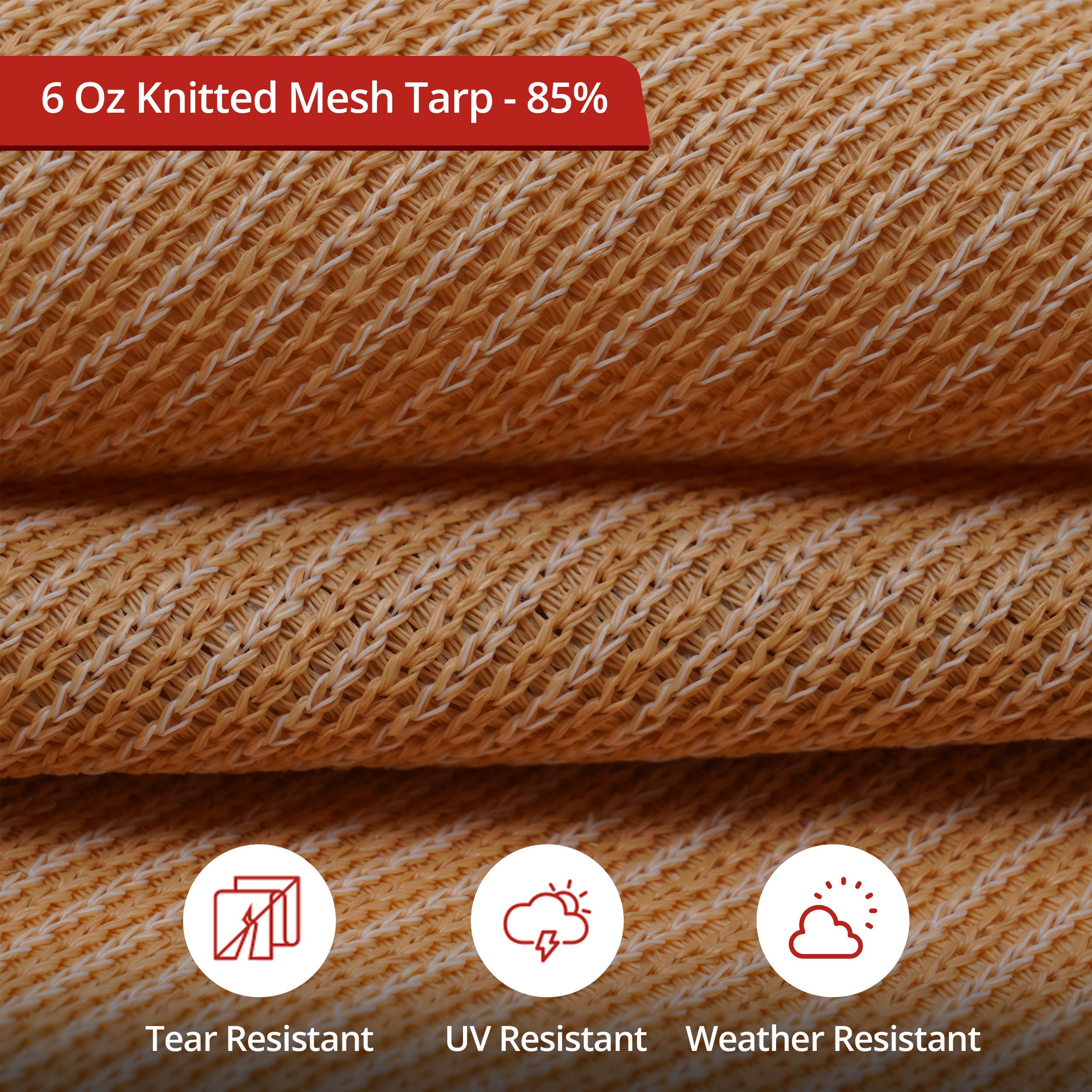Knitted Mesh Tarpaulin - 85% Shade