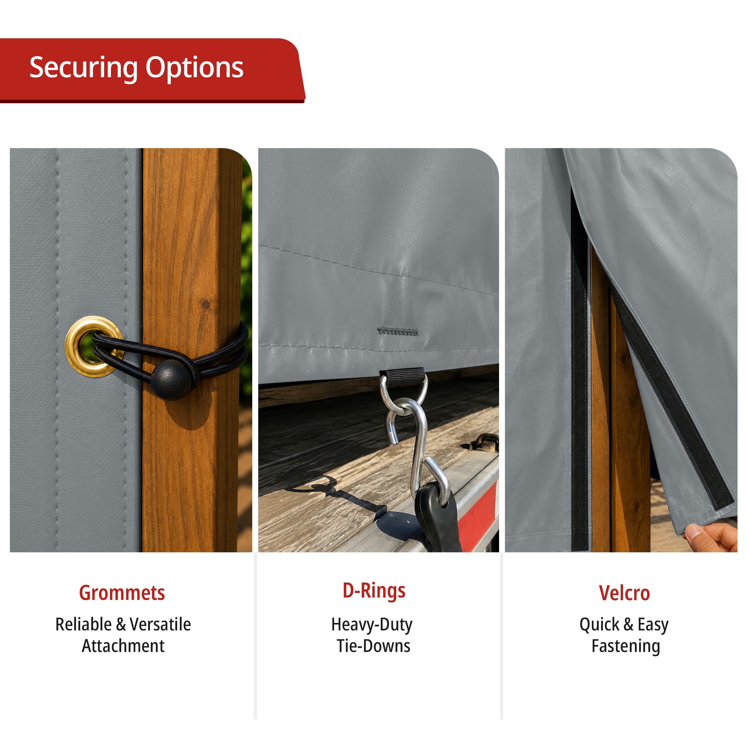 Custom Heavy Duty Vinyl Tarpaulin - Gray