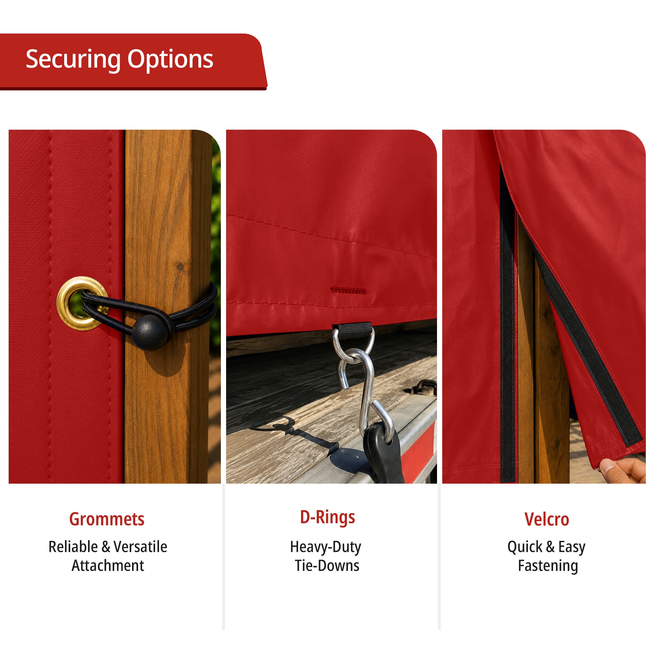 Custom Heavy Duty Vinyl Tarpaulin - Red
