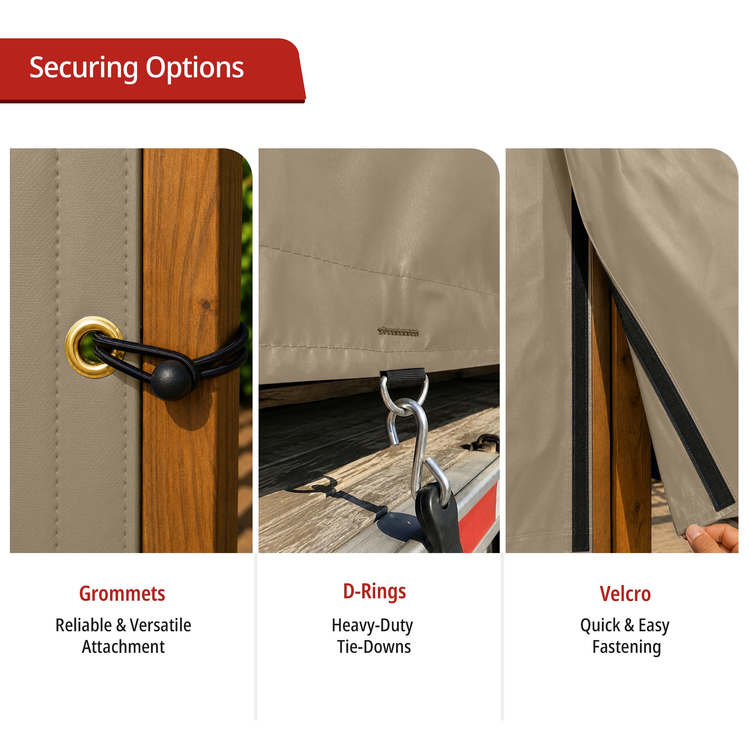 Custom Medium Duty Vinyl Tarpaulin - Beige