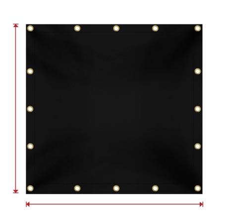 Custom Heavy Duty Vinyl Tarpaulin - Black
