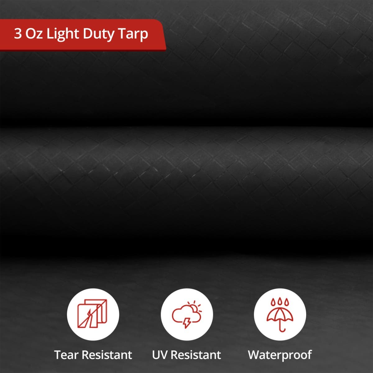 Custom Light Duty Poly Tarpaulin - Black