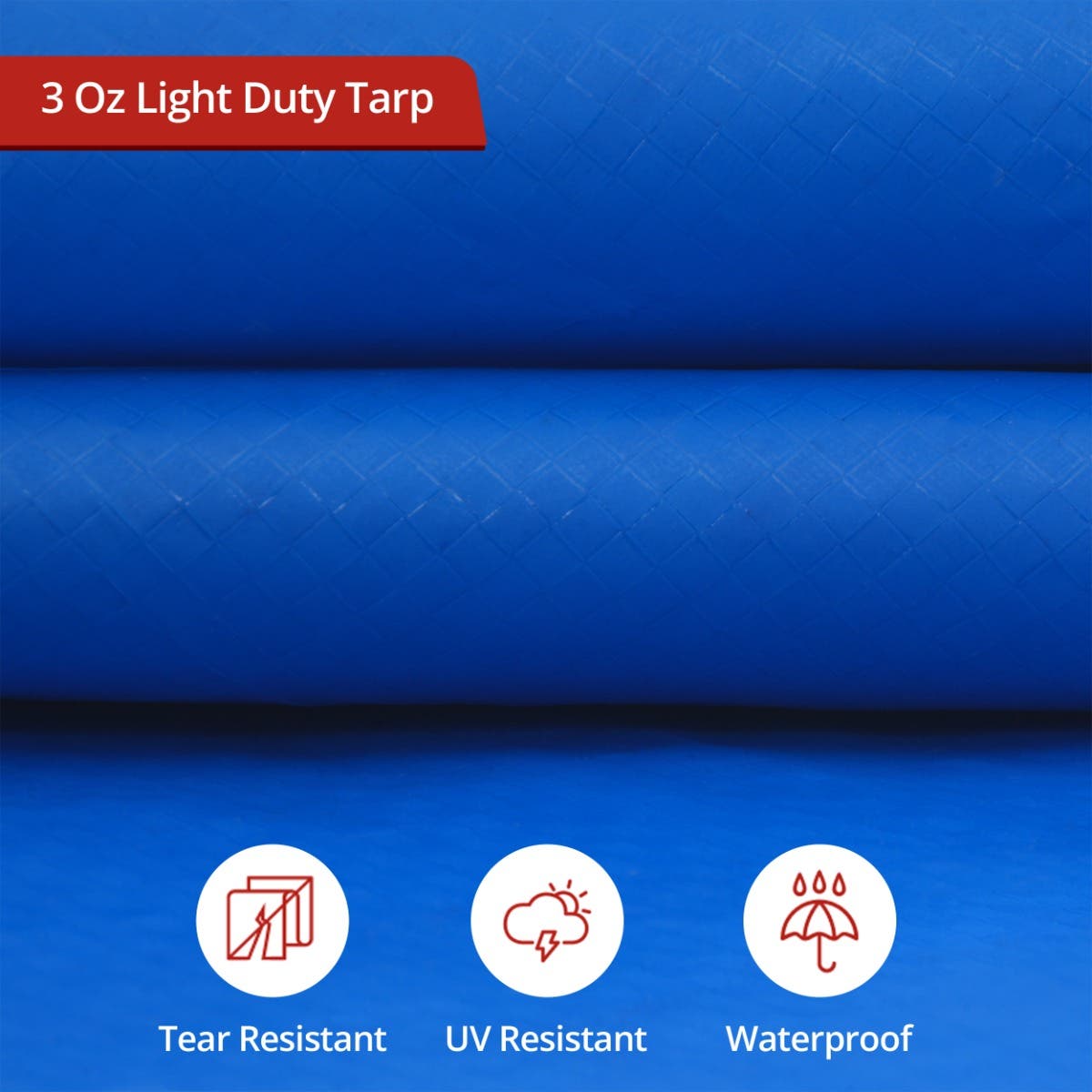 Custom Light Duty Poly Tarpaulin - Blue