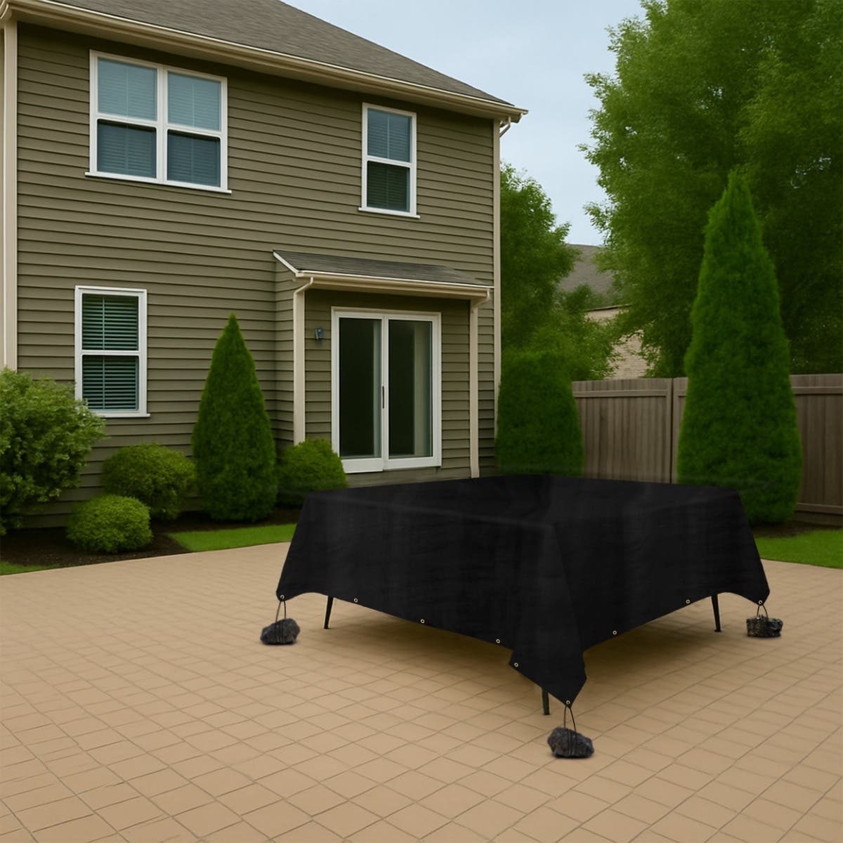 Custom Light Duty Poly Tarpaulin - Black