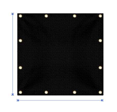 Custom Light Duty Poly Tarpaulin - Black
