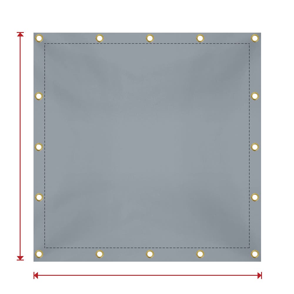 Custom Super Heavy Duty Vinyl Tarpaulin - Gray