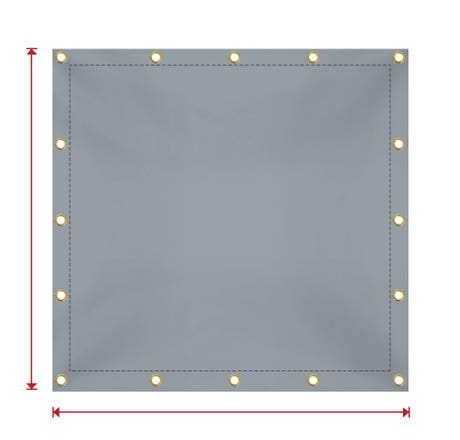 Custom Super Heavy Duty Vinyl Tarpaulin - Gray