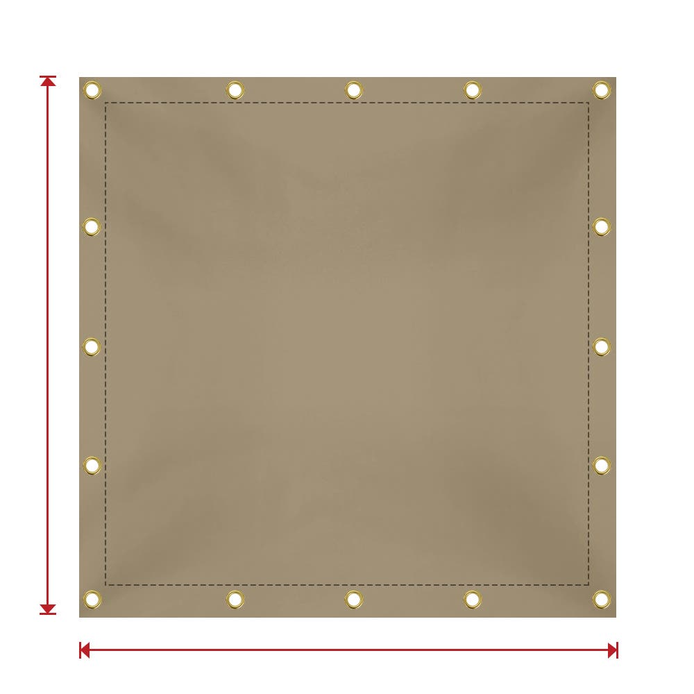 Custom Medium Duty Vinyl Tarpaulin - Beige
