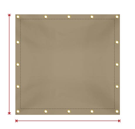 Custom Medium Duty Vinyl Tarpaulin - Beige