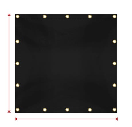 Custom Medium Duty Vinyl Tarpaulin - Black