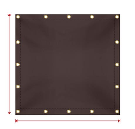 Custom Medium Duty Vinyl Tarpaulin - Brown