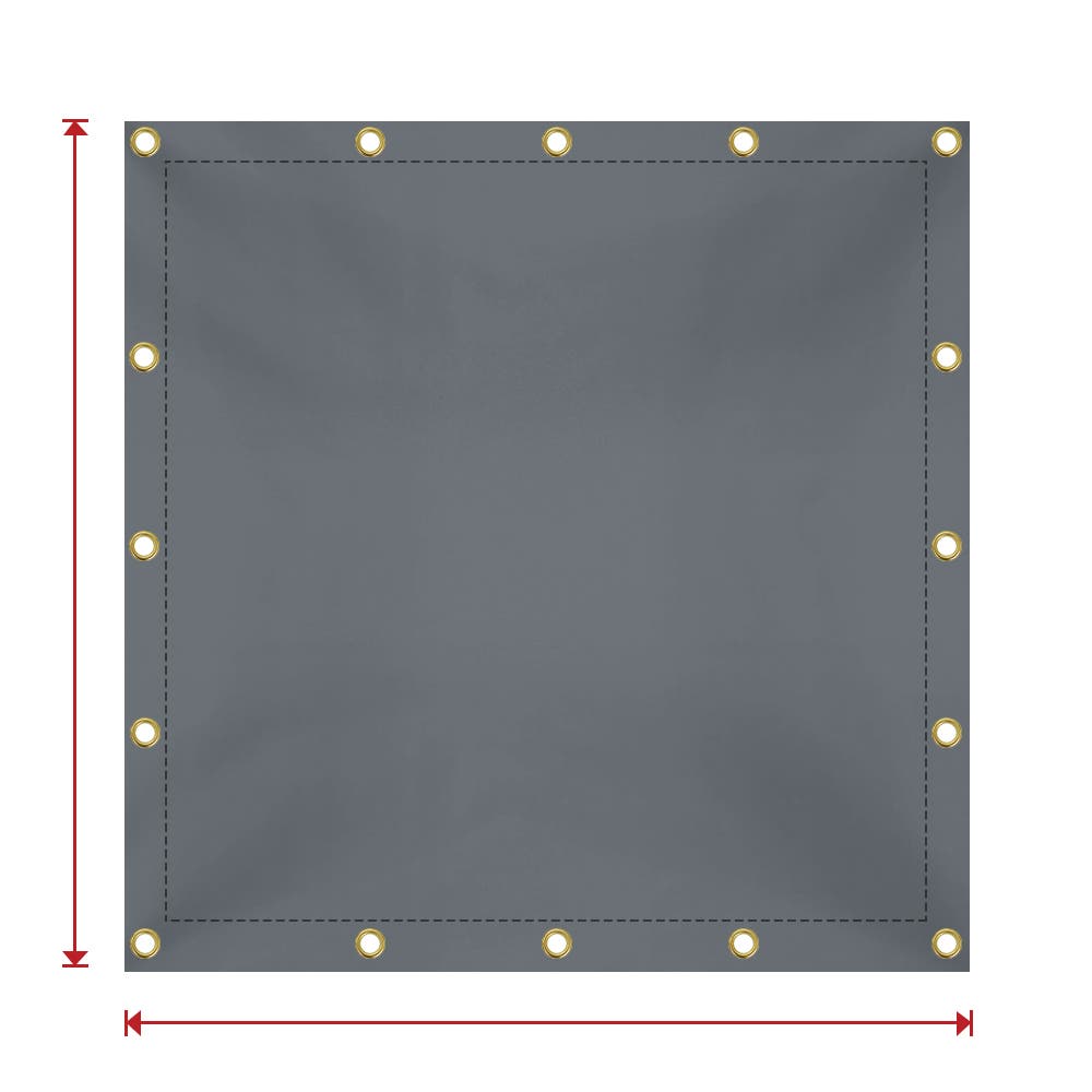 Custom Medium Duty Vinyl Tarpaulin - Gray