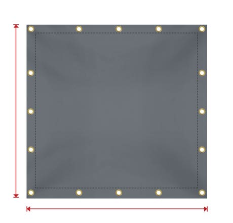 Custom Medium Duty Vinyl Tarpaulin - Gray