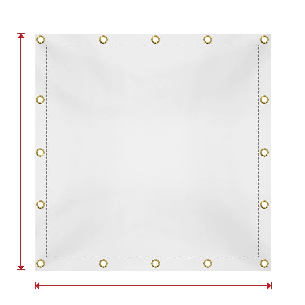 Custom Medium Duty Vinyl Tarpaulin - White