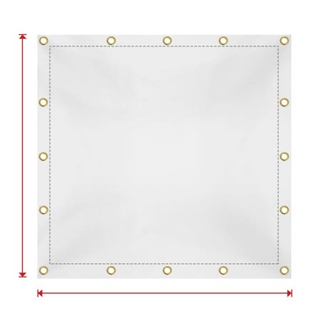 Custom Medium Duty Vinyl Tarpaulin - White