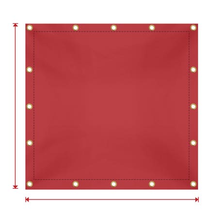 Custom Heavy Duty Vinyl Tarpaulin - Red